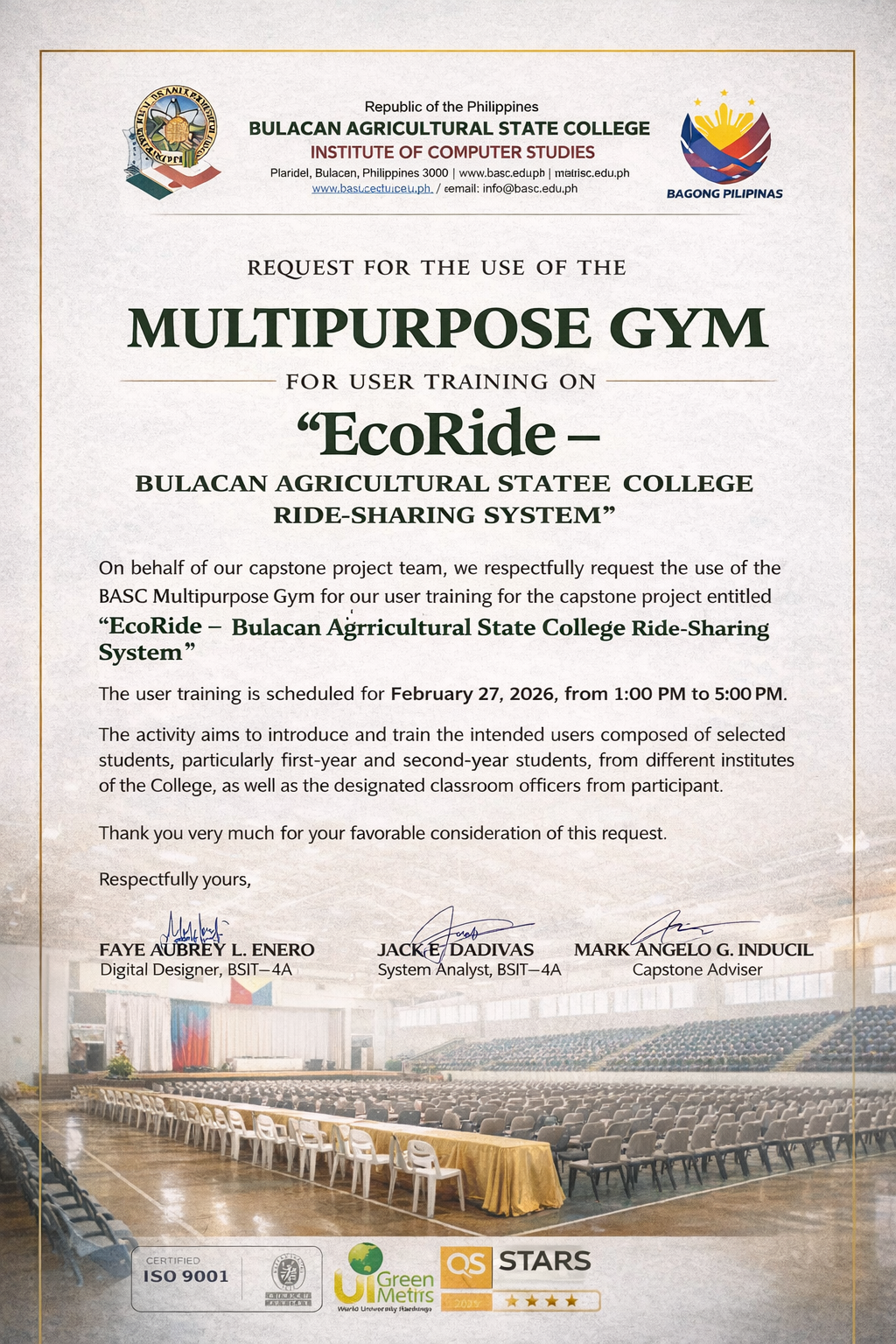 EcoRide – Bulacan Agricultural State College Ride-Sharing System